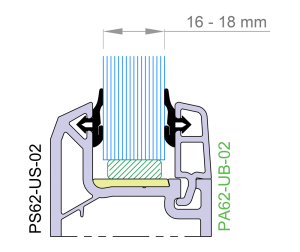 16 to 18 mm glazing detail