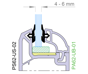 4 to 6 mm glazing detail